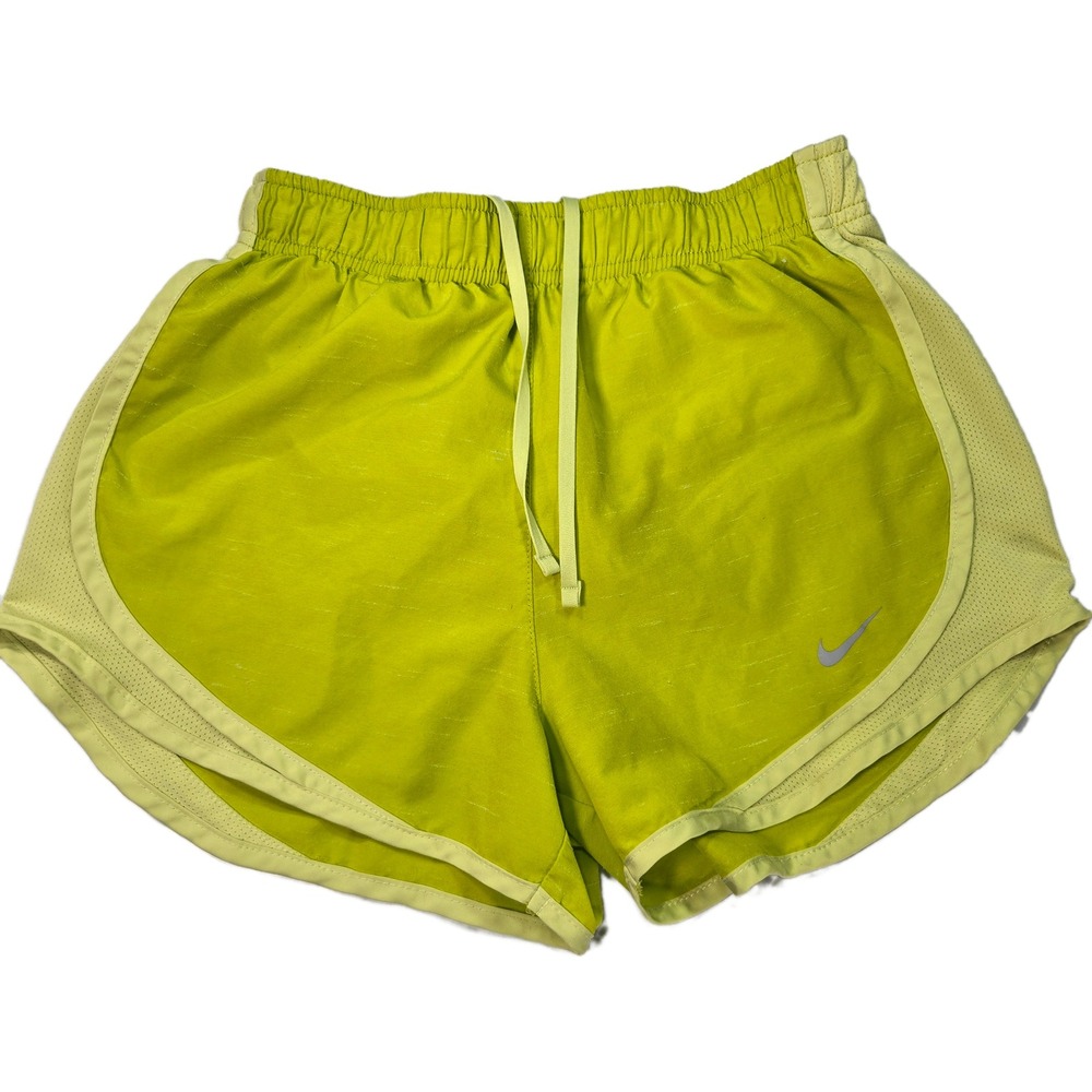 Nike Dri-FIT Tempo Running Shorts Lime Green Mesh Athletic Womens XS